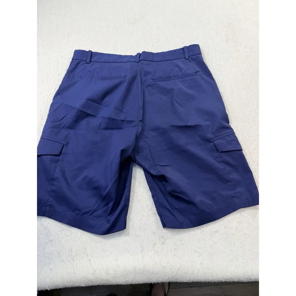 Nike‎ Golf Shorts Mens 32 Blue Dri-FIT Cargo Moisture Wicking Flat Front Casual